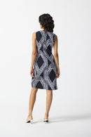 Geometric A-Line Dress - Black/vanilla