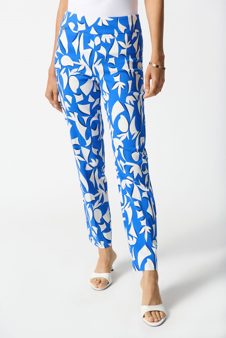AbstractPrint Crop Trouser - Blue/vanilla