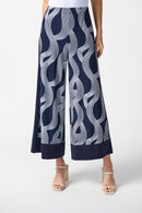 Abstract WideLeg Trouser - Midnight Blue/vanilla