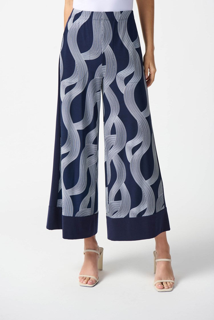 Abstract WideLeg Trouser - Midnight Blue/vanilla