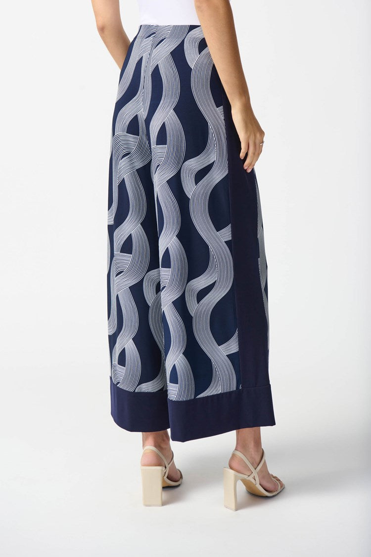 Abstract WideLeg Trouser - Midnight Blue/vanilla
