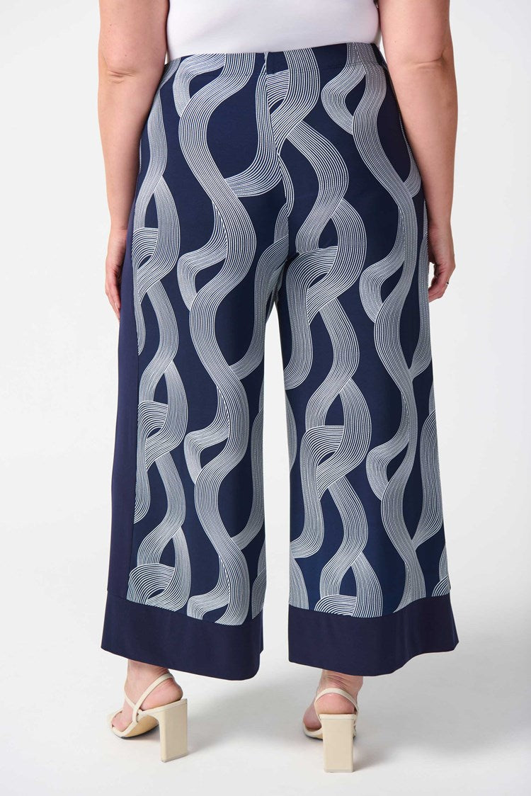 Abstract WideLeg Trouser - Midnight Blue/vanilla