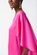 Satin Cape Top - Ultra Pink