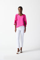 Satin Cape Top - Ultra Pink