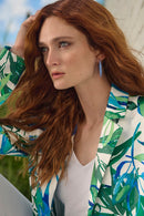 Tropical Print Blazer - Vanilla Multi