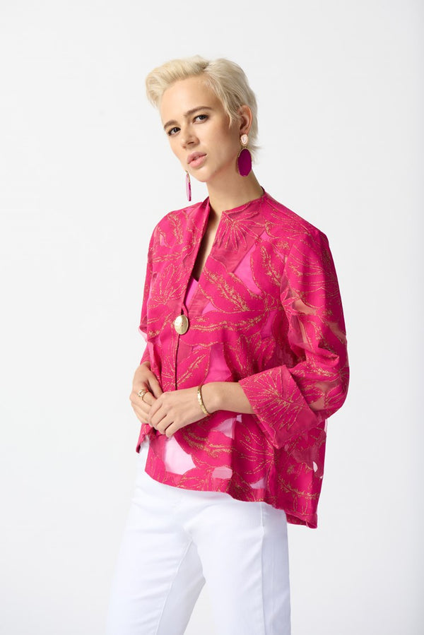 Tropical Print Jacket - Pink/gold