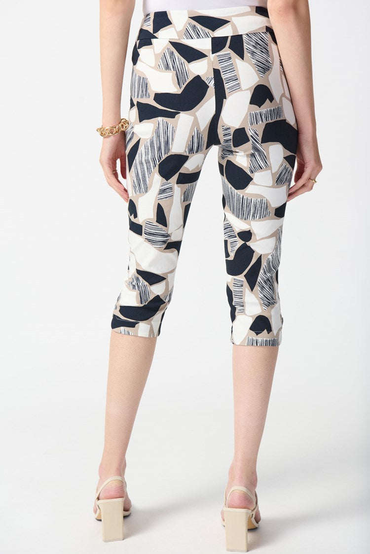 Abstract Capri Trouser - Vanilla Multi