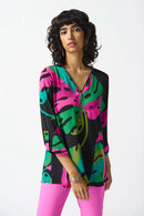 Tropical Print Tunic - Black/multi