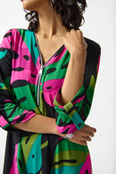 Tropical Print Tunic - Black/multi