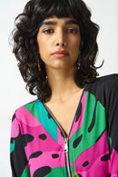 Tropical Print Tunic - Black/multi