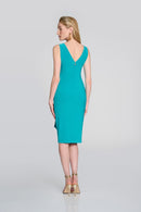 Sleeveless Sheath Dress - Ocean Blue