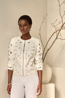 Foiled Suede Jacket - Vanilla