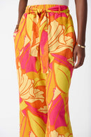 Wide-Leg Crop Trousers - Pink Multi