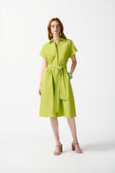 Woven Fit and Flare Dress - Key Lime