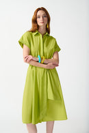 Woven Fit and Flare Dress - Key Lime
