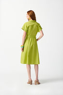 Woven Fit and Flare Dress - Key Lime