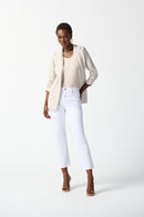 Frayed Hem Straight Jeans - White