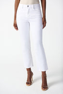 Frayed Hem Straight Jeans - White
