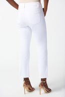 Frayed Hem Straight Jeans - White