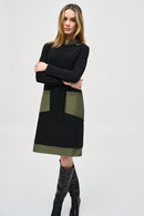 Silky Knit Trapeze Dress - Black/iguana