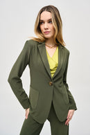 Silky Knit Fitted Blazer - Iguana