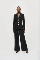 Crepe Wide-Leg Trouser - Black