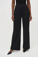 Crepe Wide-Leg Trouser - Black