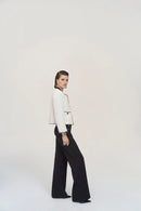 Crepe Wide-Leg Trouser - Black