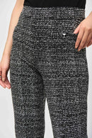 Jacquard Print Trousers - Black/off White