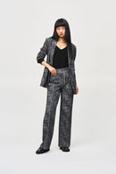 Tweed Knit Fitted Blazer - Black/off White