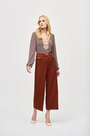 Wide-Leg Cropped Pants - Cinnamon