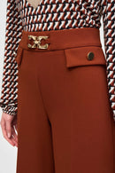 Wide-Leg Cropped Pants - Cinnamon