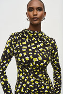 Abstract Print Dress - Black/multi