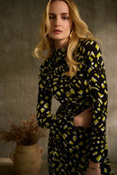 Abstract Print Dress - Black/multi