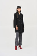 Heavy Knit A-Line Coat - Black