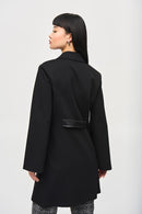 Heavy Knit A-Line Coat - Black