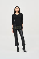Silky Knit Tunic - Black/green