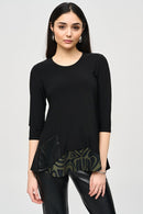 Silky Knit Tunic - Black/green