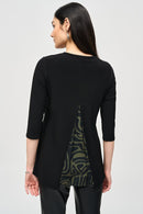 Silky Knit Tunic - Black/green