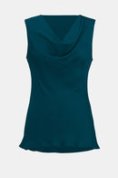 Satin Sleeveless Top - Pacific Blue