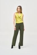 Satin Sleeveless Top - Wasabi