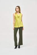 Satin Sleeveless Top - Wasabi