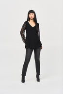 Beaded Sleeve Tunic - Black