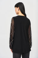 Beaded Sleeve Tunic - Black