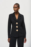 Scuba Crepe Fitted Blazer - Black