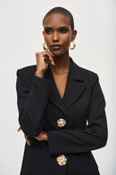 Scuba Crepe Fitted Blazer - Black