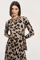 Animal Print Wrap Dress - Black/multi