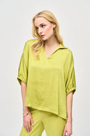 Satin Boxy Top - Wasabi