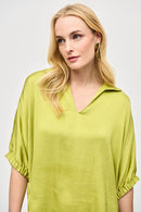 Satin Boxy Top - Wasabi