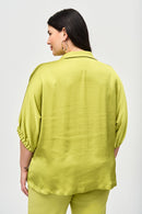 Satin Boxy Top - Wasabi